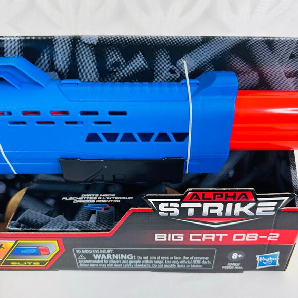 Nerf Alpha Strike Big Cat DB-2 Blaster 8X Elite Darts Hasbro - Picture 8 of 9